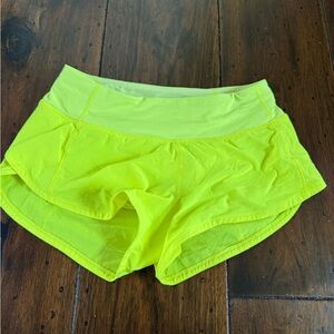size 2 neon green lululemon shorts